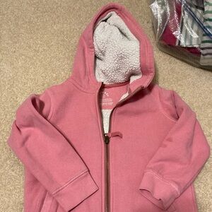Primary Pink Fleece-Lined Kids Hoodie